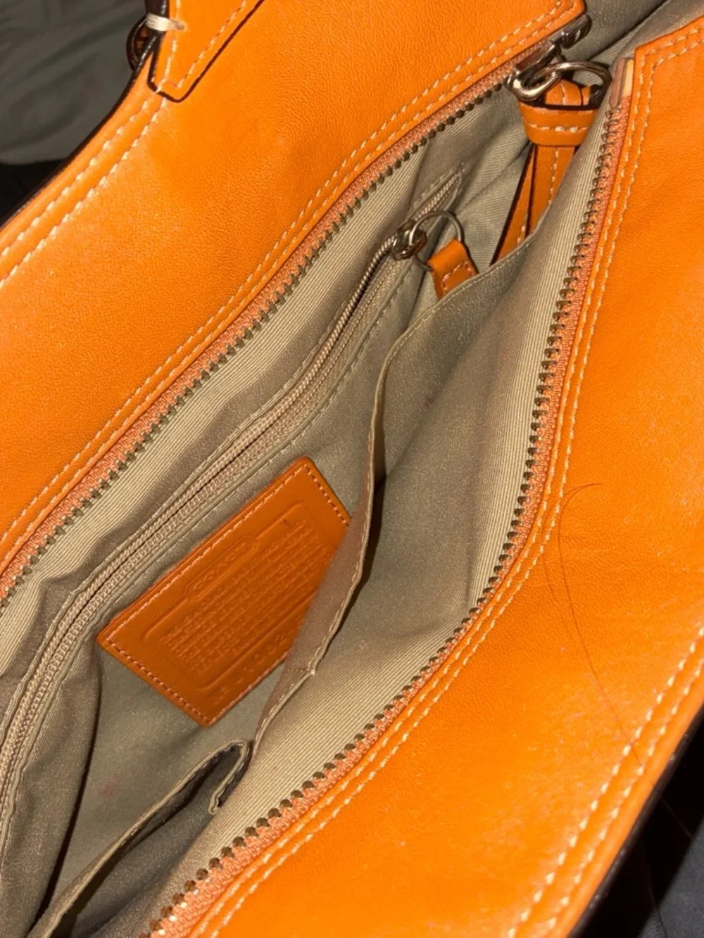 COACH Orange Leather Shoulder Bag